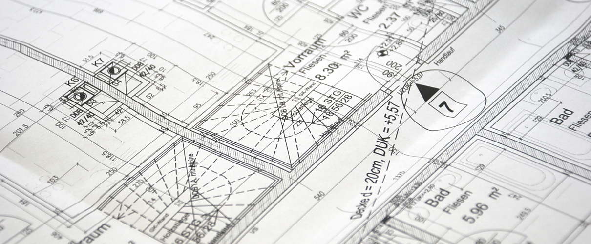 Treppenplan einer Rohbautreppe, querformat